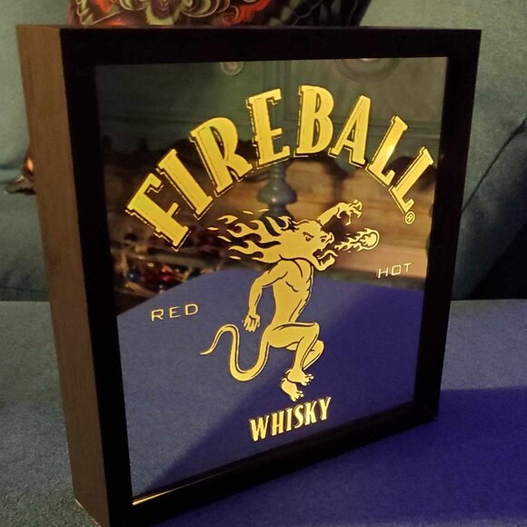 Handmade LASER engraved mirror with lights - Picture 1 of 1